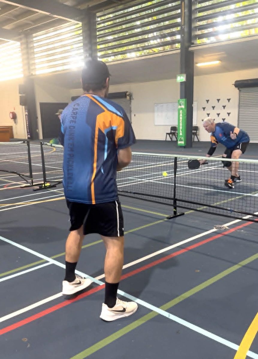 Action shot at the net