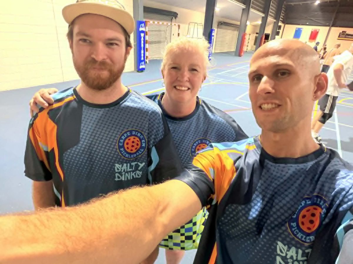 Team selfie on court